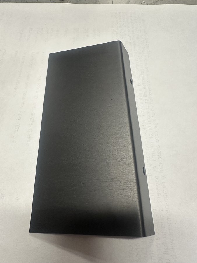 Custom formed structural bracket with durable satin black finish