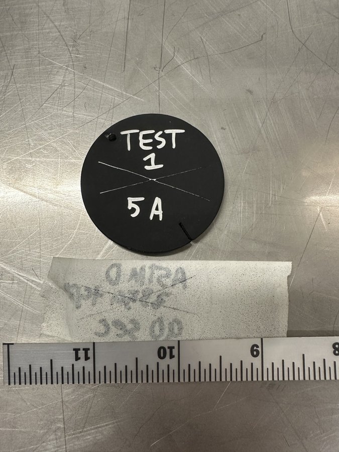 ASTM D3359 Method A X-cut coating adhesion test coupon rated 5A with Elcometer tape